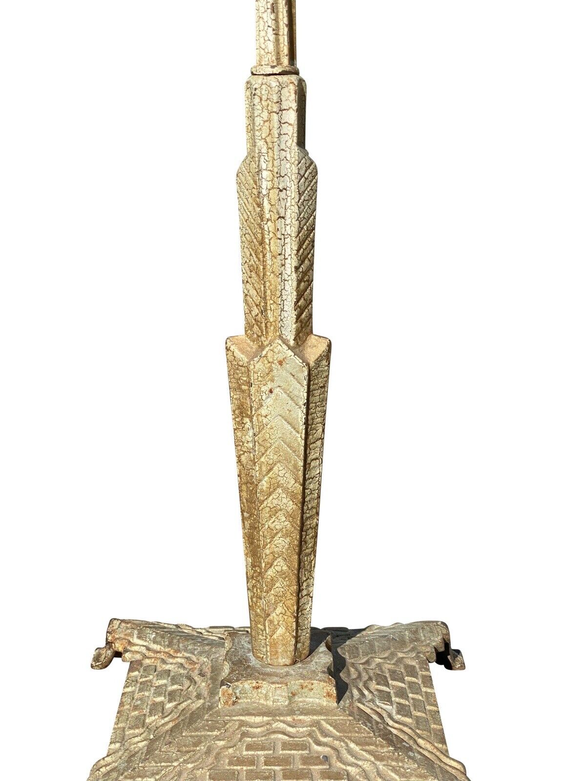 20th C Antique Art Deco Metal Fish Bowl Stand