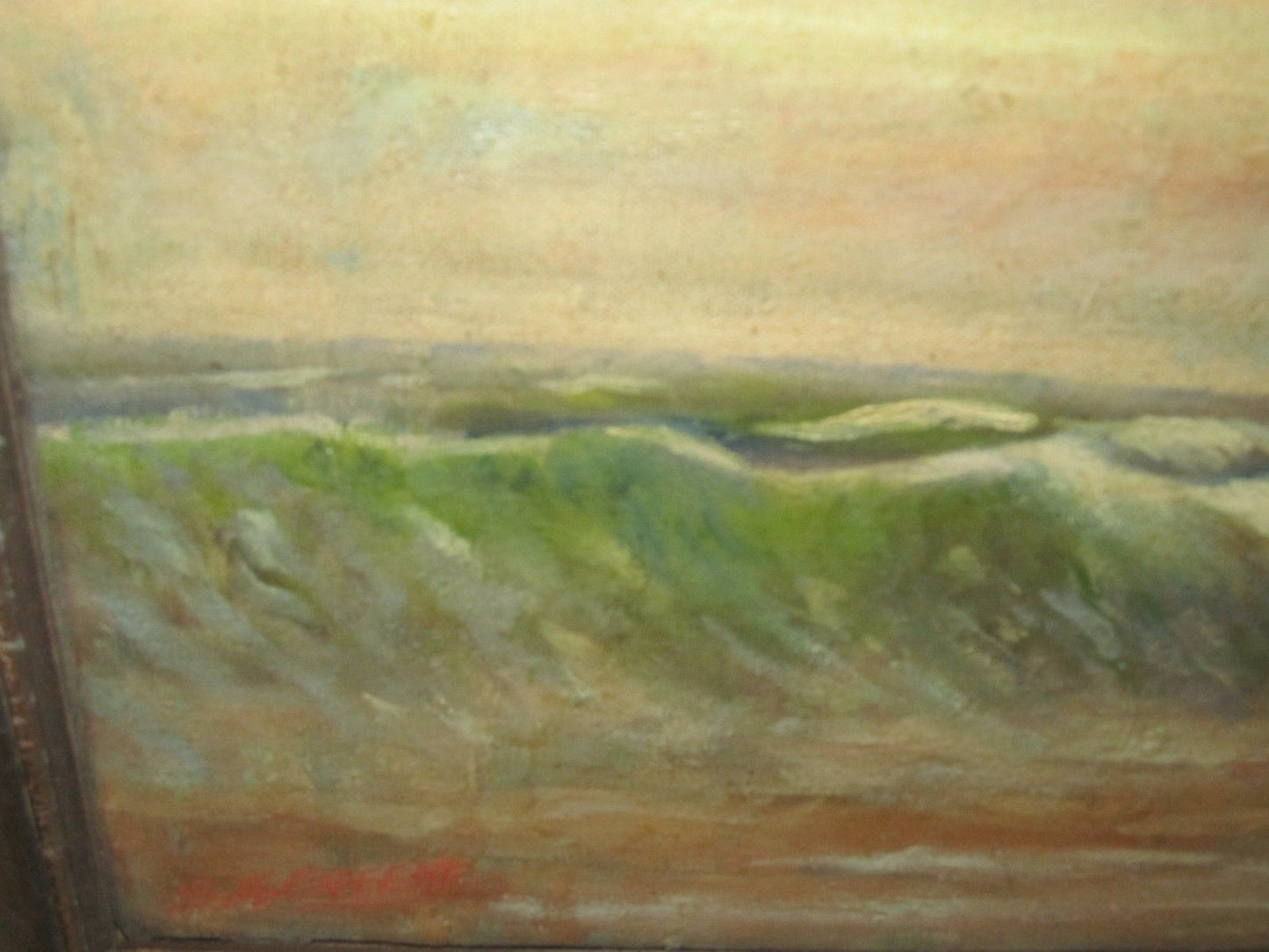 IMPRESSIONIST OIL ON CANVAS COASTAL PAINTING BY S.A. GREENE PHILADELPHIA, P.A.