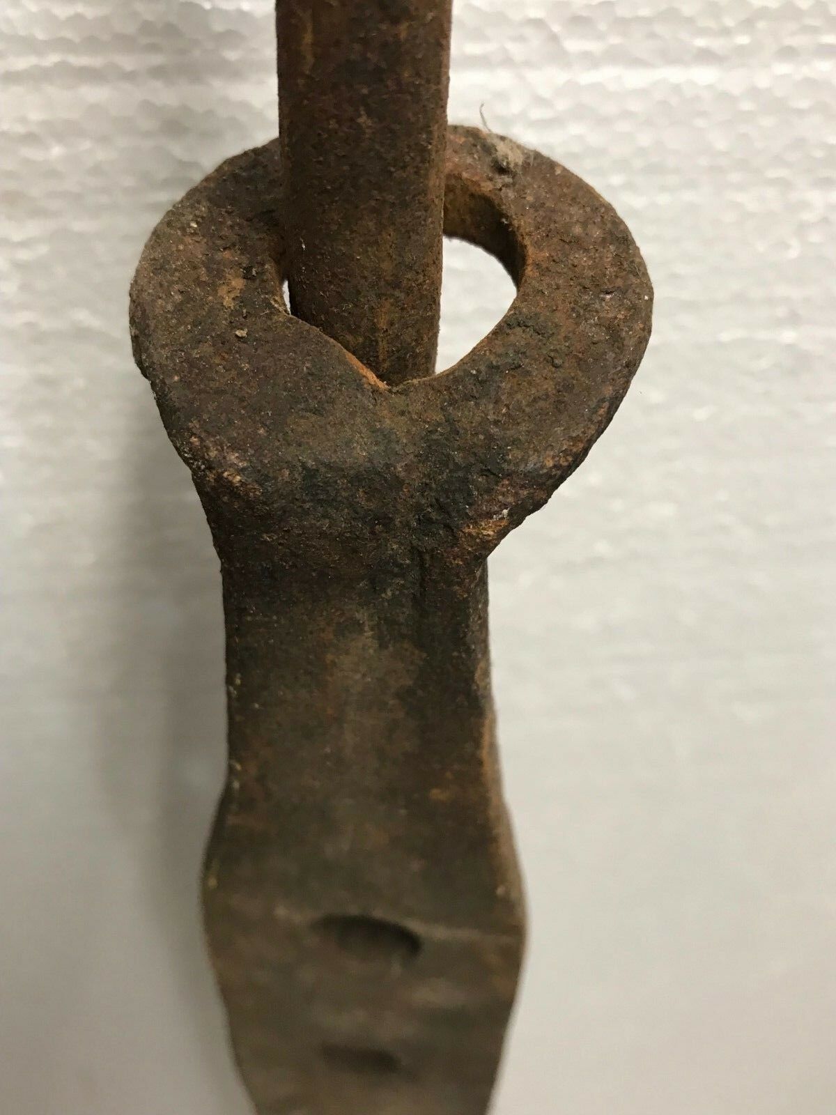 EARLY 19TH C CAST IRON & WROUGHT IRON ADJUSTABLE TRAMMEL