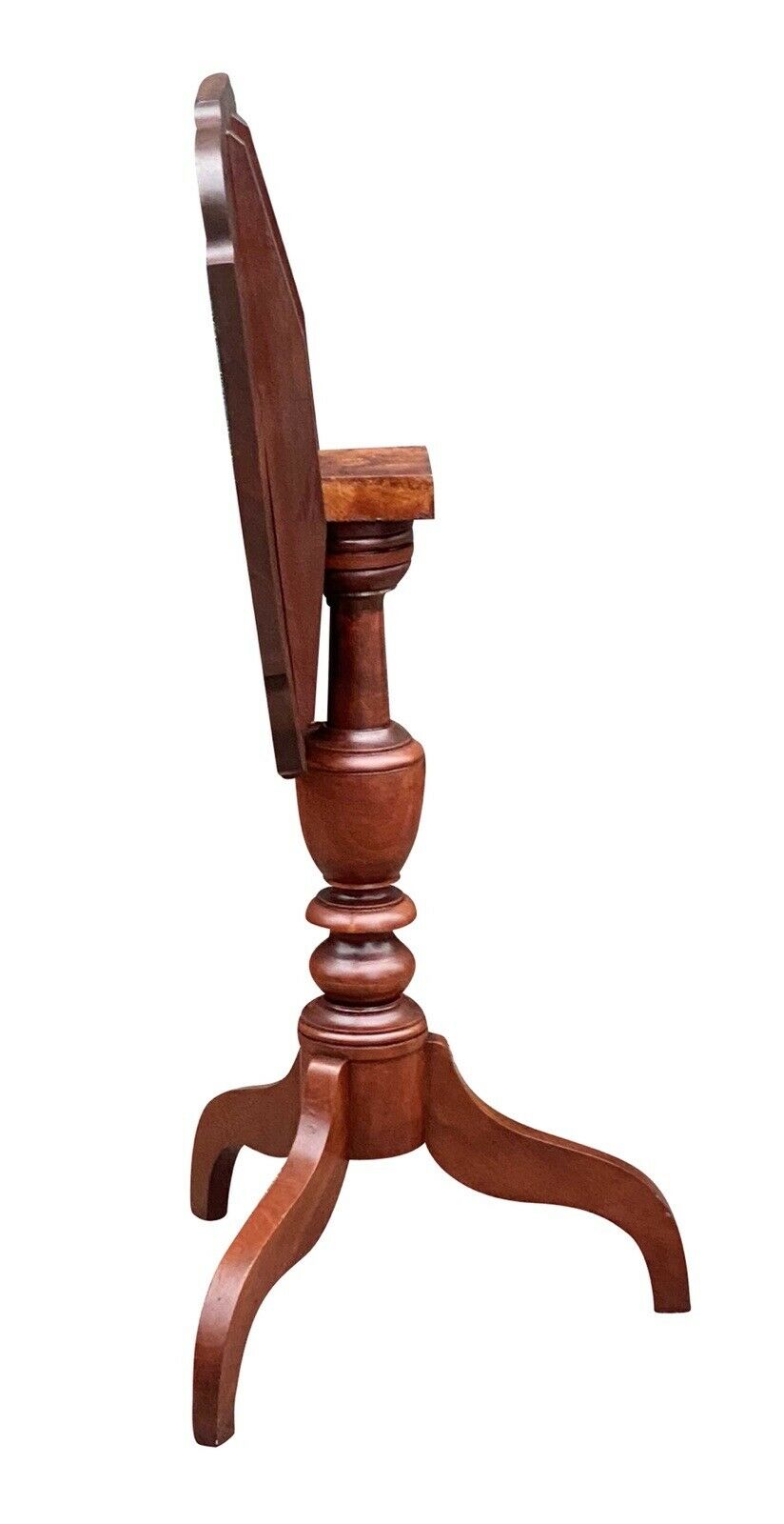 19th C Antique Federal Period Tilt Top Cherry Candle Stand / End Table