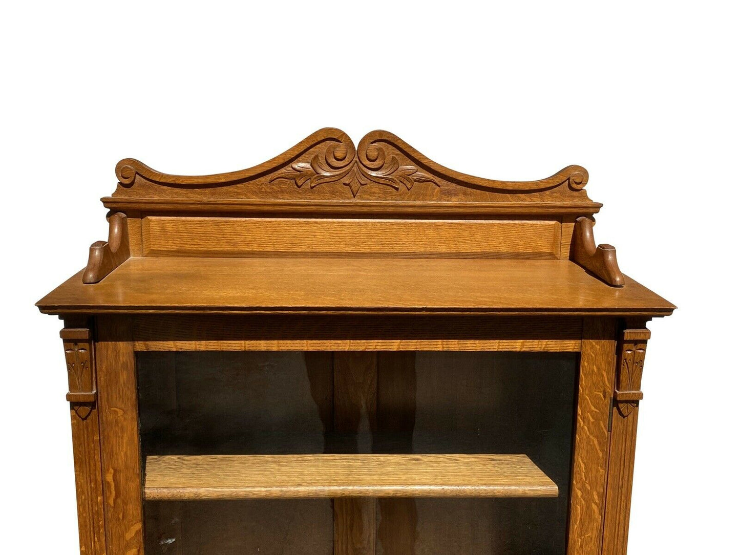 19TH C ANTIQUE TIGER OAK SINGLE DOOR VICTORIAN BOOKCASE ~ EXCEPTIONALLY CLEAN