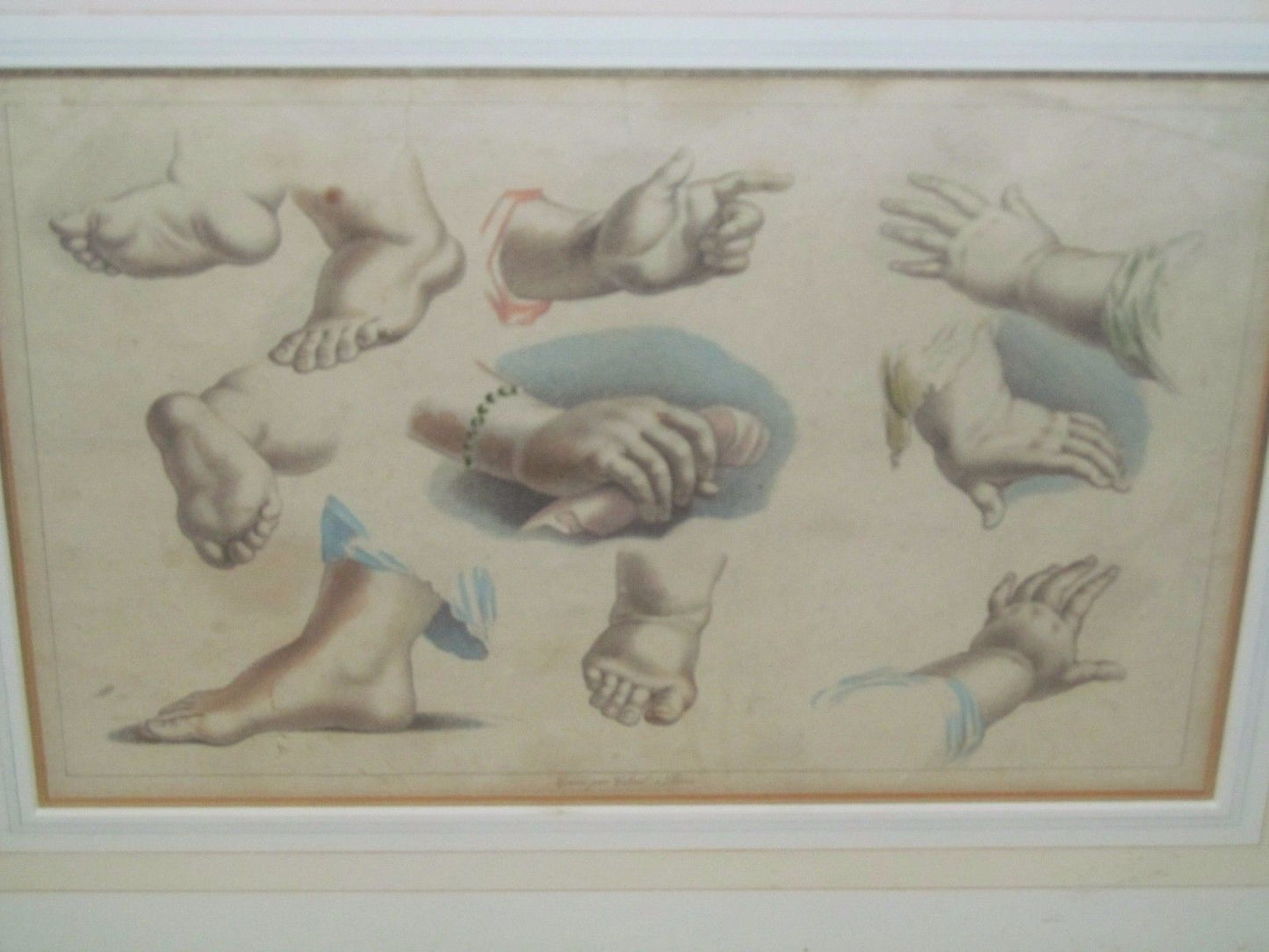 19TH CENTURY ARTIST'S STUDY COLORED LITHOGRAPH