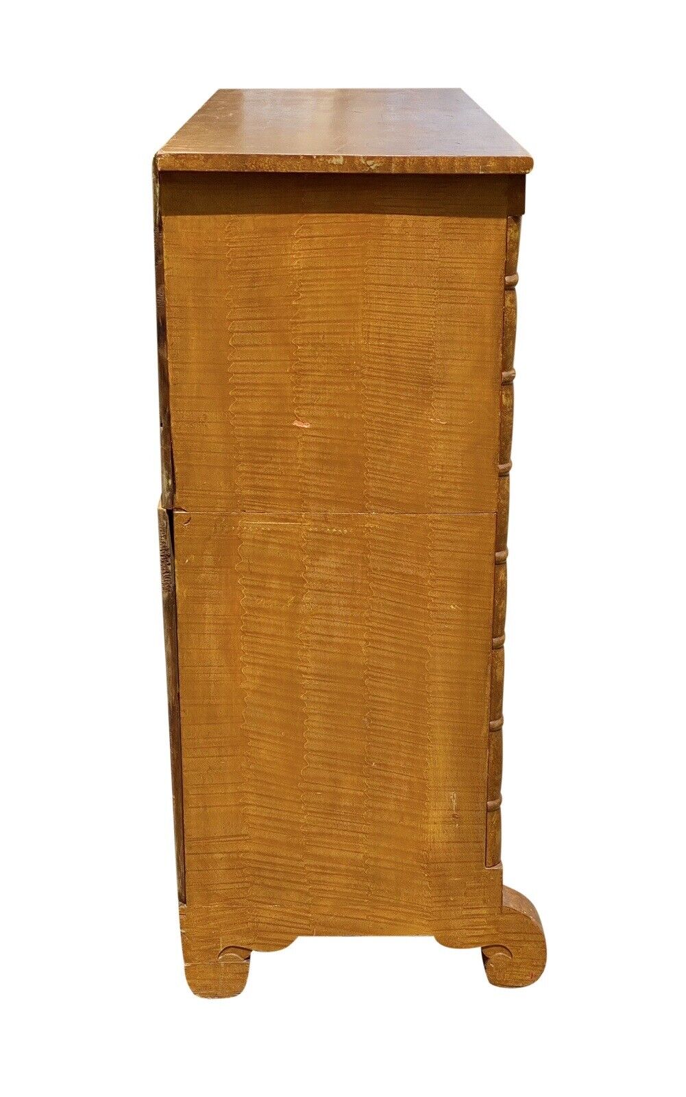 19th Century Grain Painted Antique Chest of Drawers in Desirable Mustard Surface