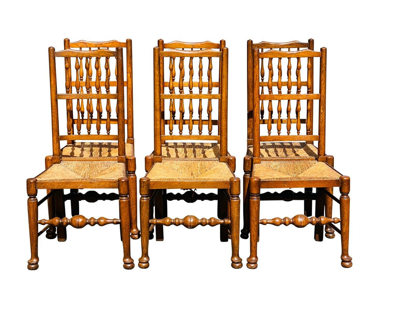 19TH C SET OF 6 ANTIQUE WILLIAM & MARY / QUEEN ANNE STYLE DINING CHAIRS