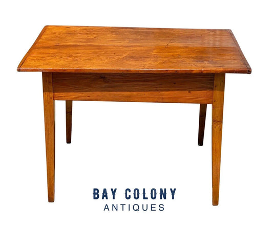 Antique New England Pumpkin Pine Tavern Table / Dining Table