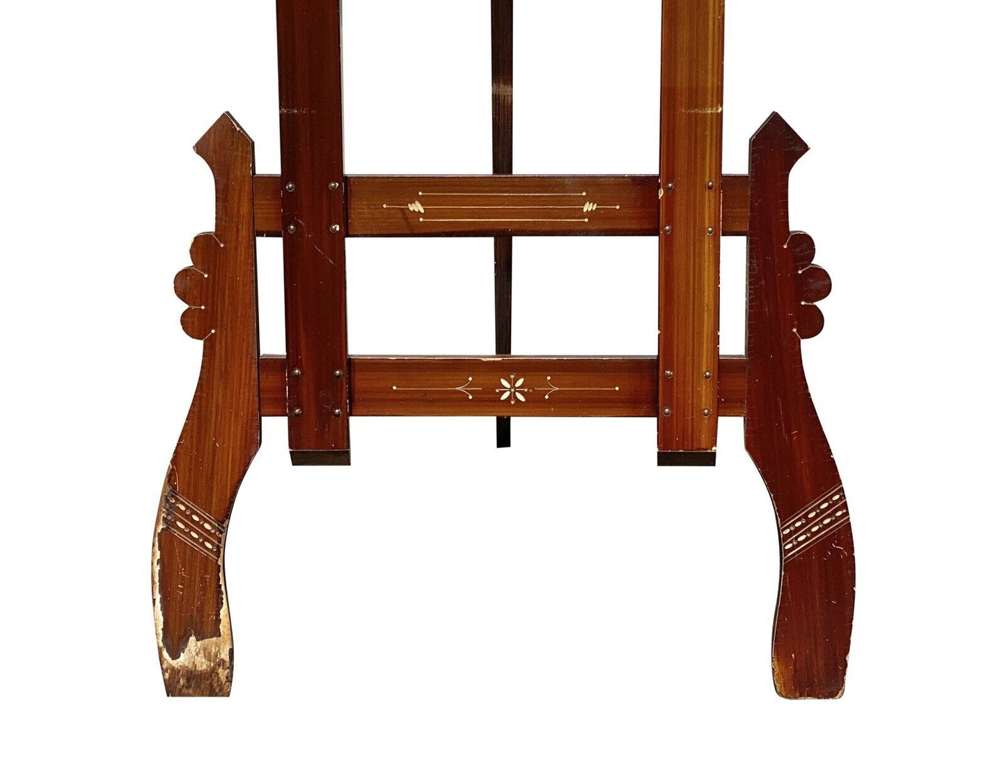 Antique Art Nouveau Fine Art Display Easel in Faux Mahogany Grain Painted Finish