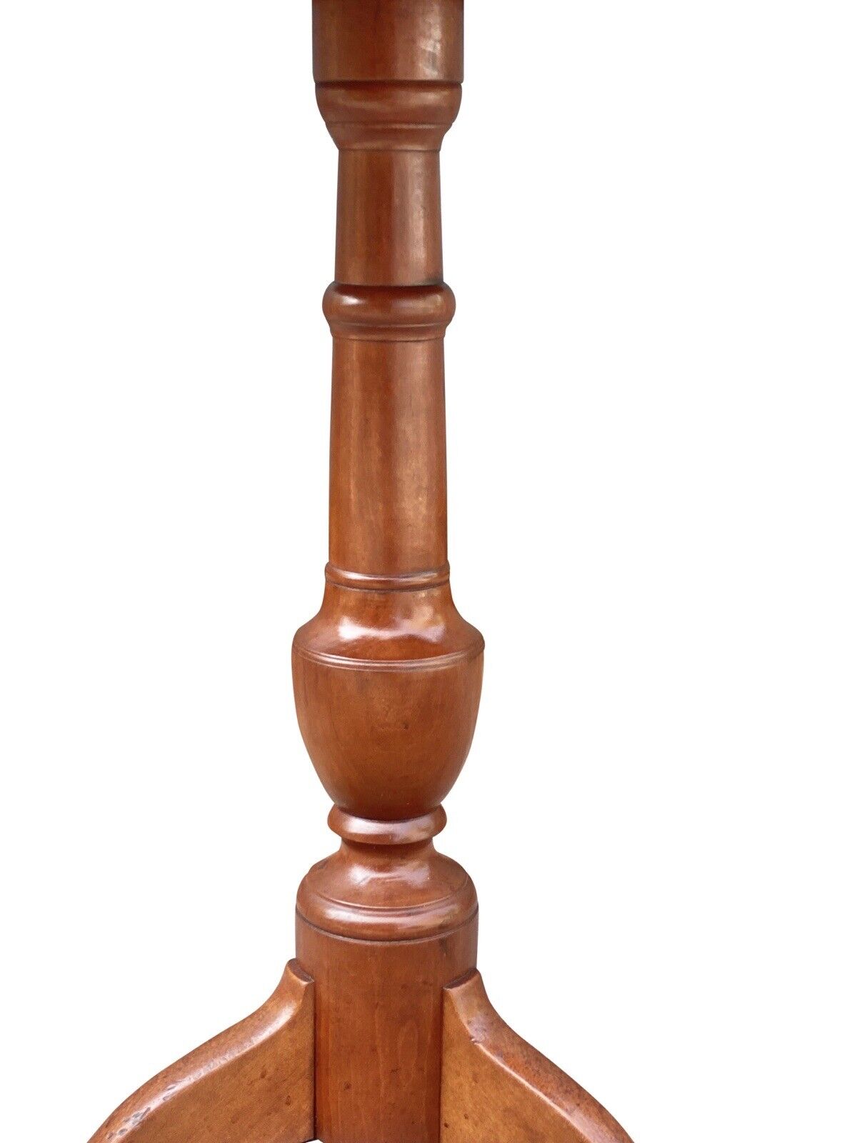 Antique Queen Anne Cherry Candlestand With Ovolo Top & Snake Legs