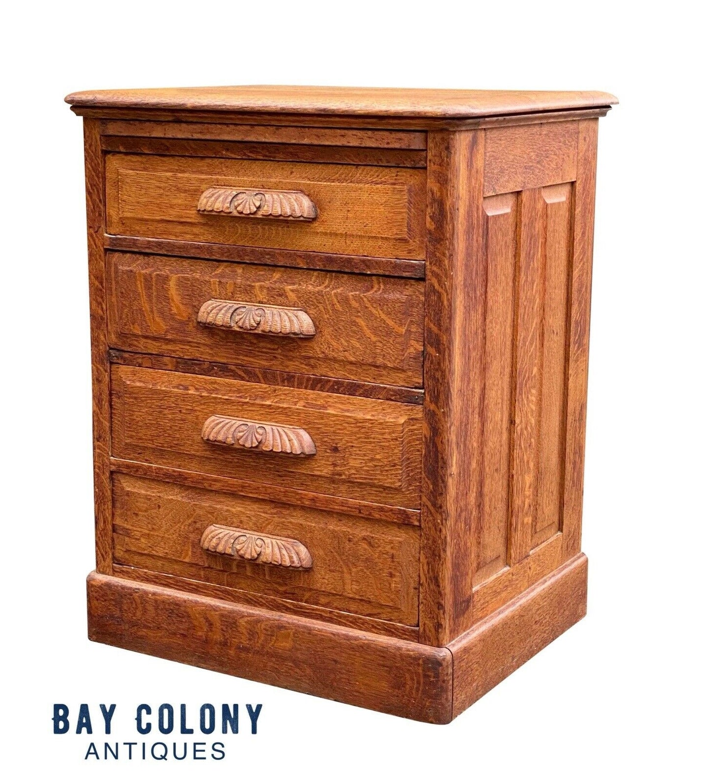 19th C Antique Victorian Tiger Oak File Cabinet ~ Anthony & Cowell Co Providence
