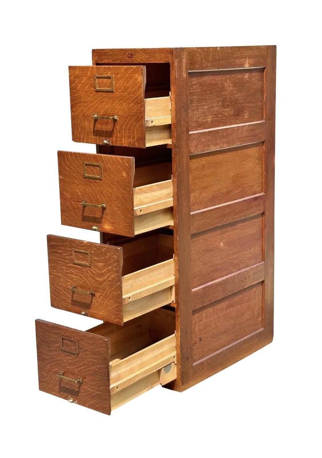 Antique Oak 4 Drawer Wood File Cabinet - Weis Furniture Company