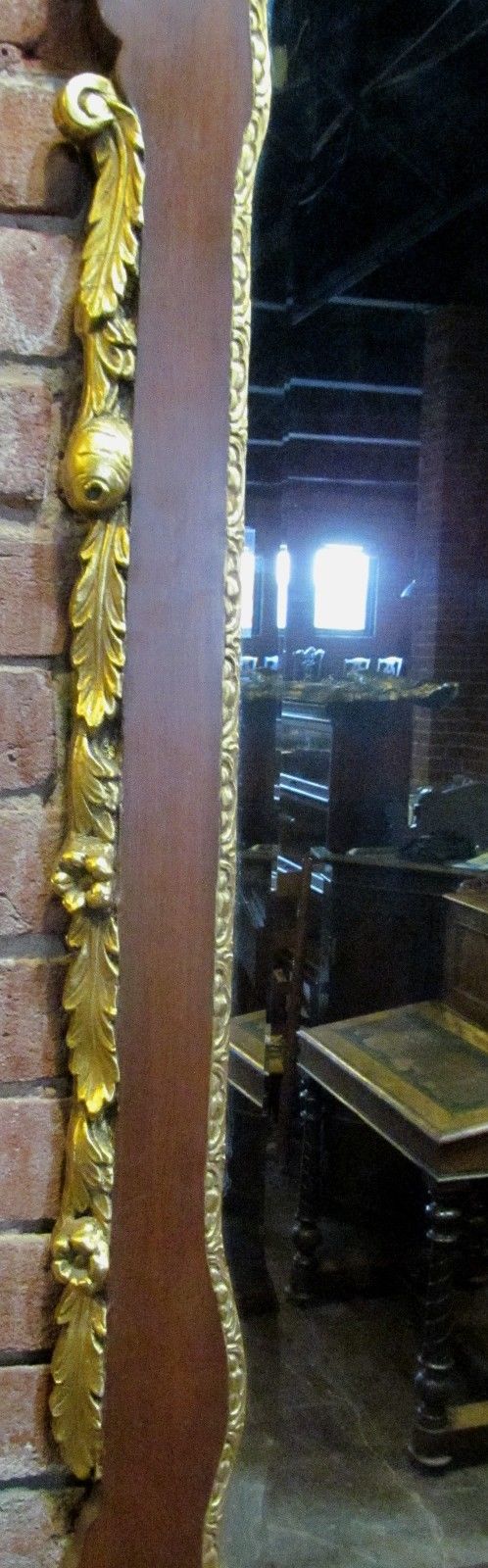 CHIPPENDALE STYLED LARGE CONSTITUTIONAL MIRROR WITH GOLD GILT HO HO PHOENIX BIRD