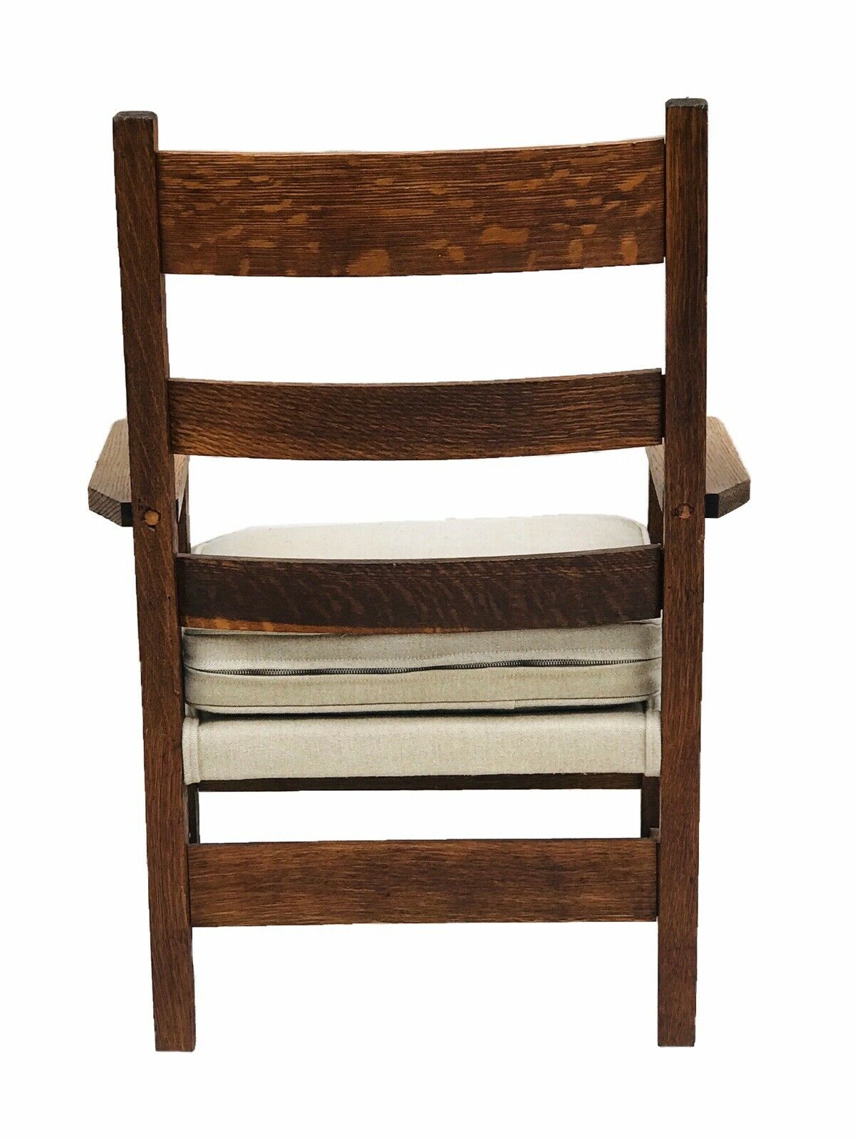 20TH C ANTIQUE ARTS & CRAFTS / MISSION OAK LADIES ARM CHAIR