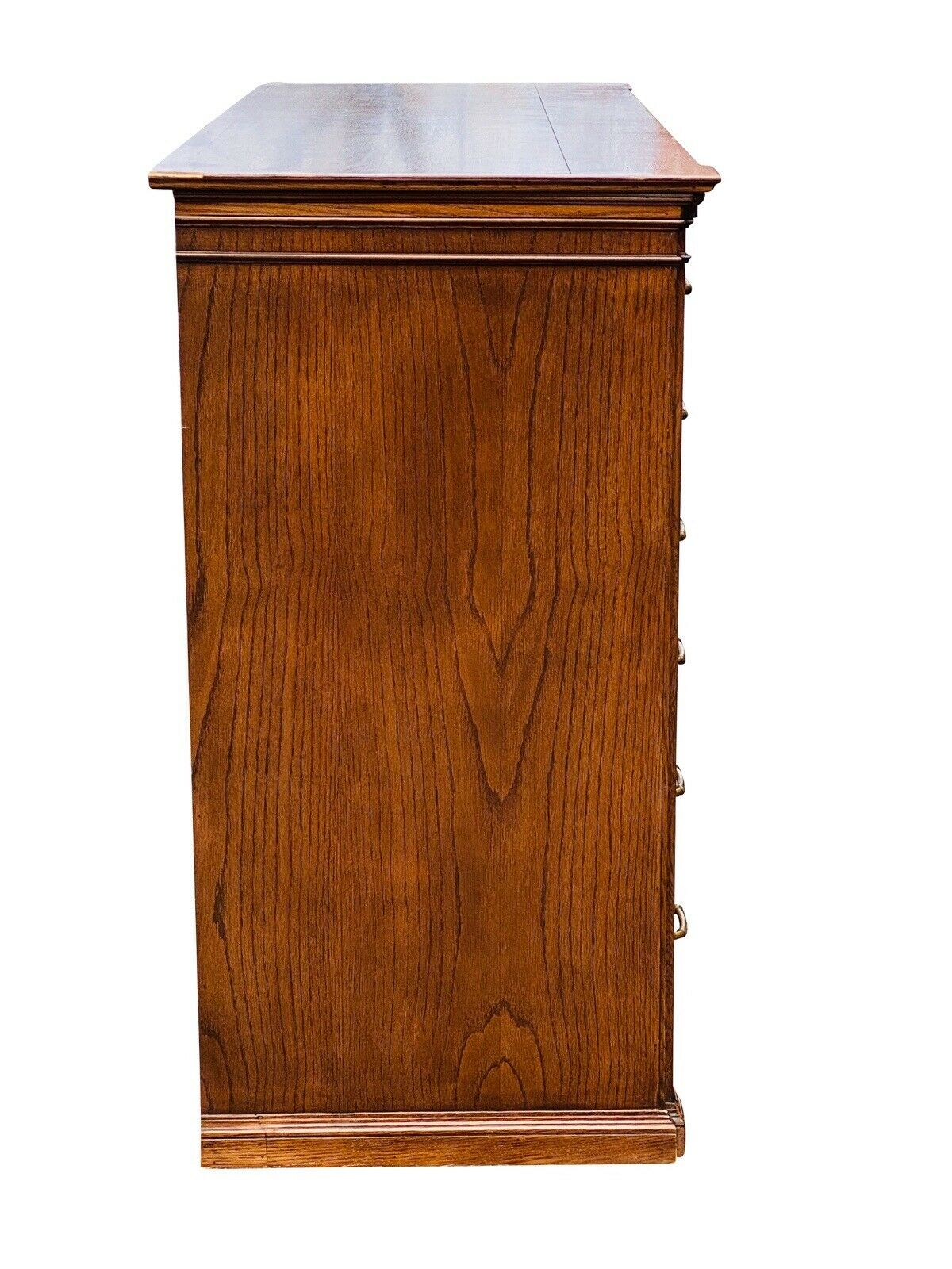 19TH C ANTIQUE LARGE VICTORIAN TIGER OAK 6 DRAWER LATERAL FILE CABINET ~ 5+ FEET