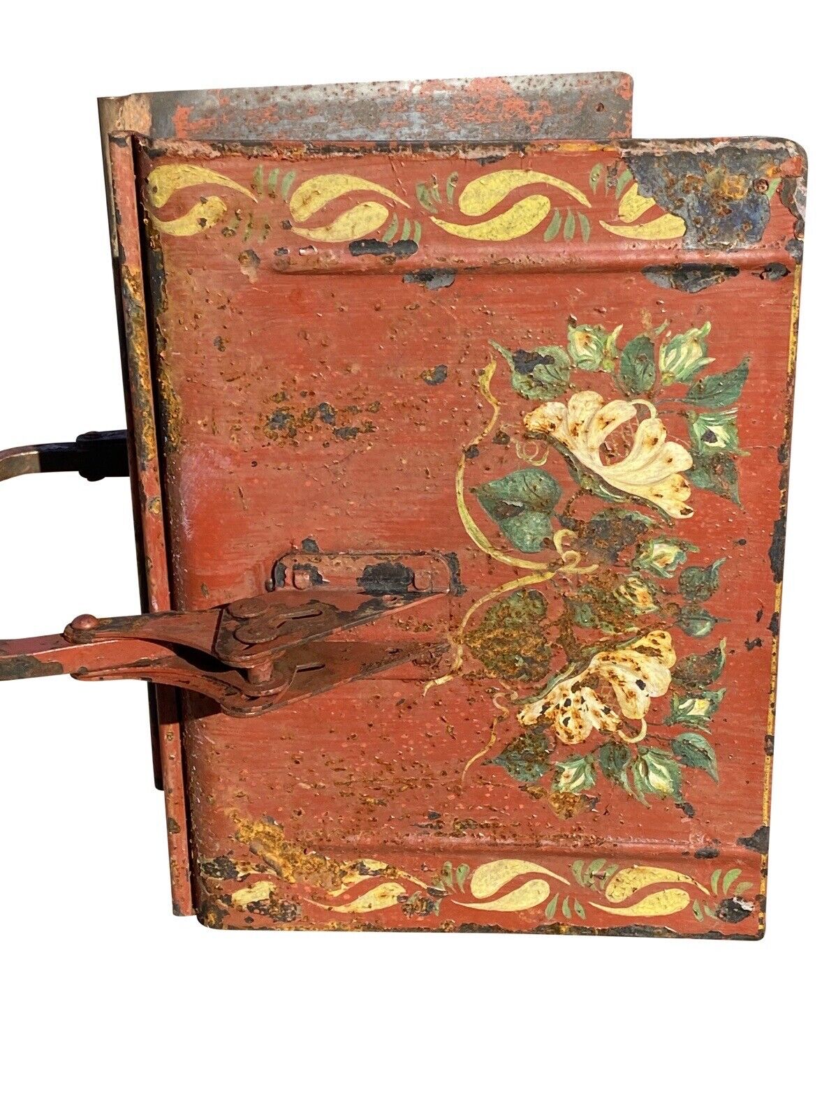 Antique Adjustable Dictionary Stand / Book Stand With Rare Tole Painted Surface