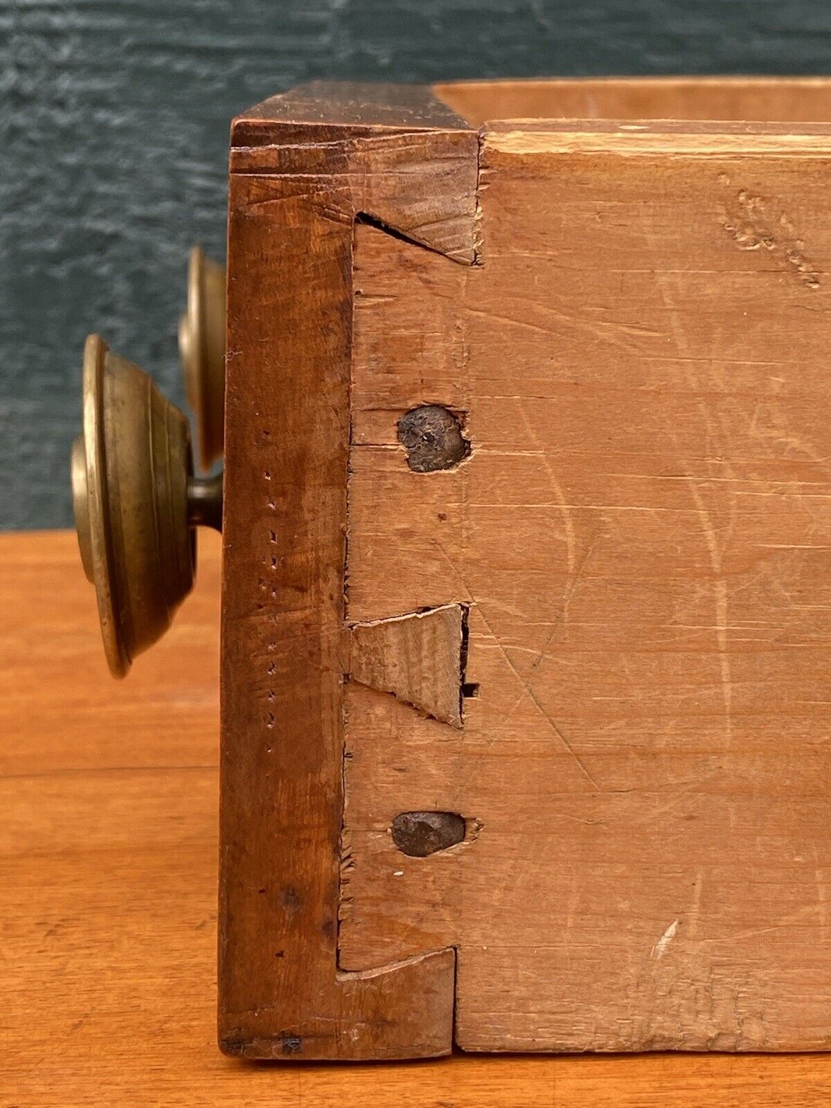 19th C Antique Federal Period Cherry & Tiger Maple Worktable / Nightstand
