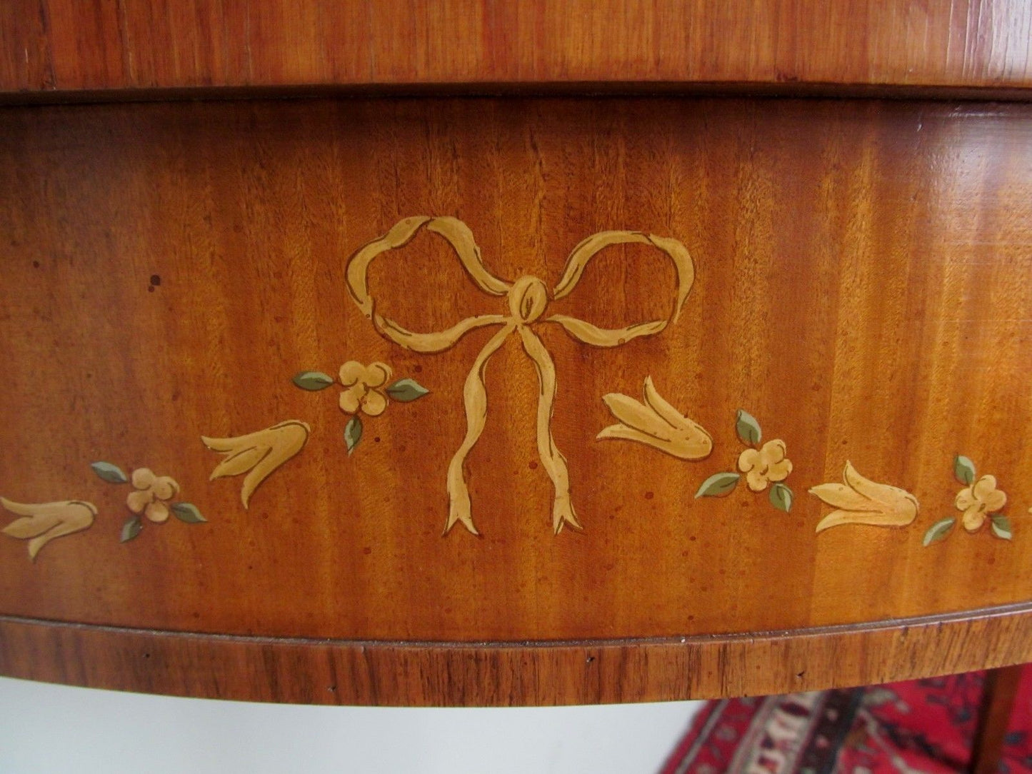 EXQUISITELY INLAID SATINWOOD ADAM'S STYLED GEORGIAN CONSOLE TABLE BY HERITAGE