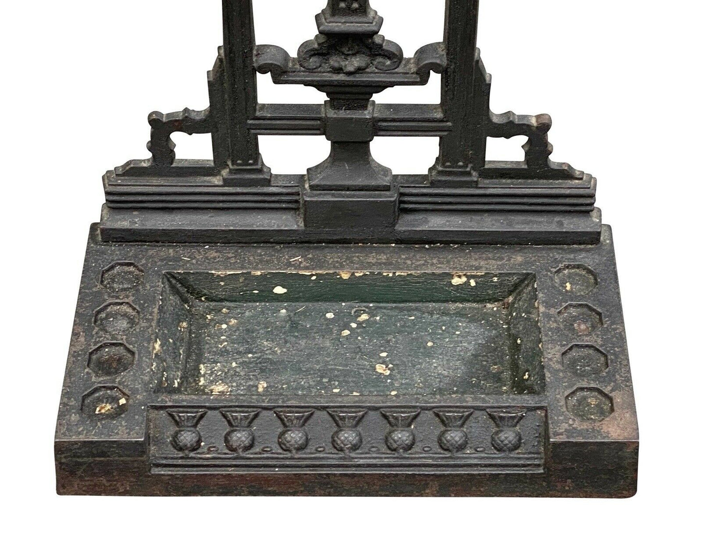 19th C Antique Victorian Cast Iron Umbrella Stand ~ Robert Burns & Highland Mary
