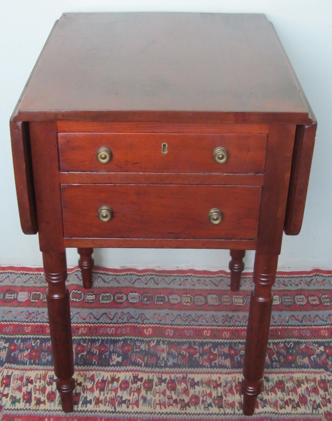 EARLY 19TH CENTURY SHERATON MID ATLANTIC CHERRY WORK TABLE