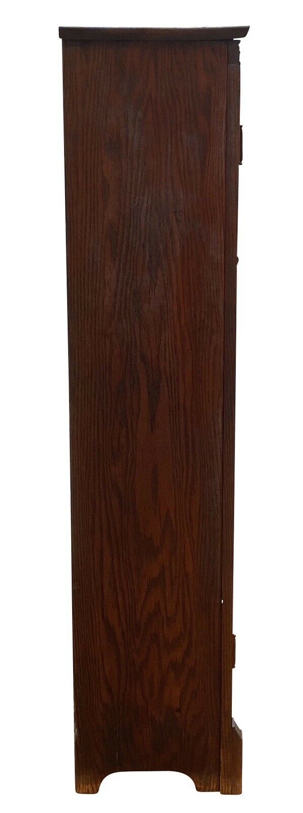 19TH C ANTIQUE VICTORIAN DOUBLE DOOR OAK BOOKCASE / CHINA CABINET