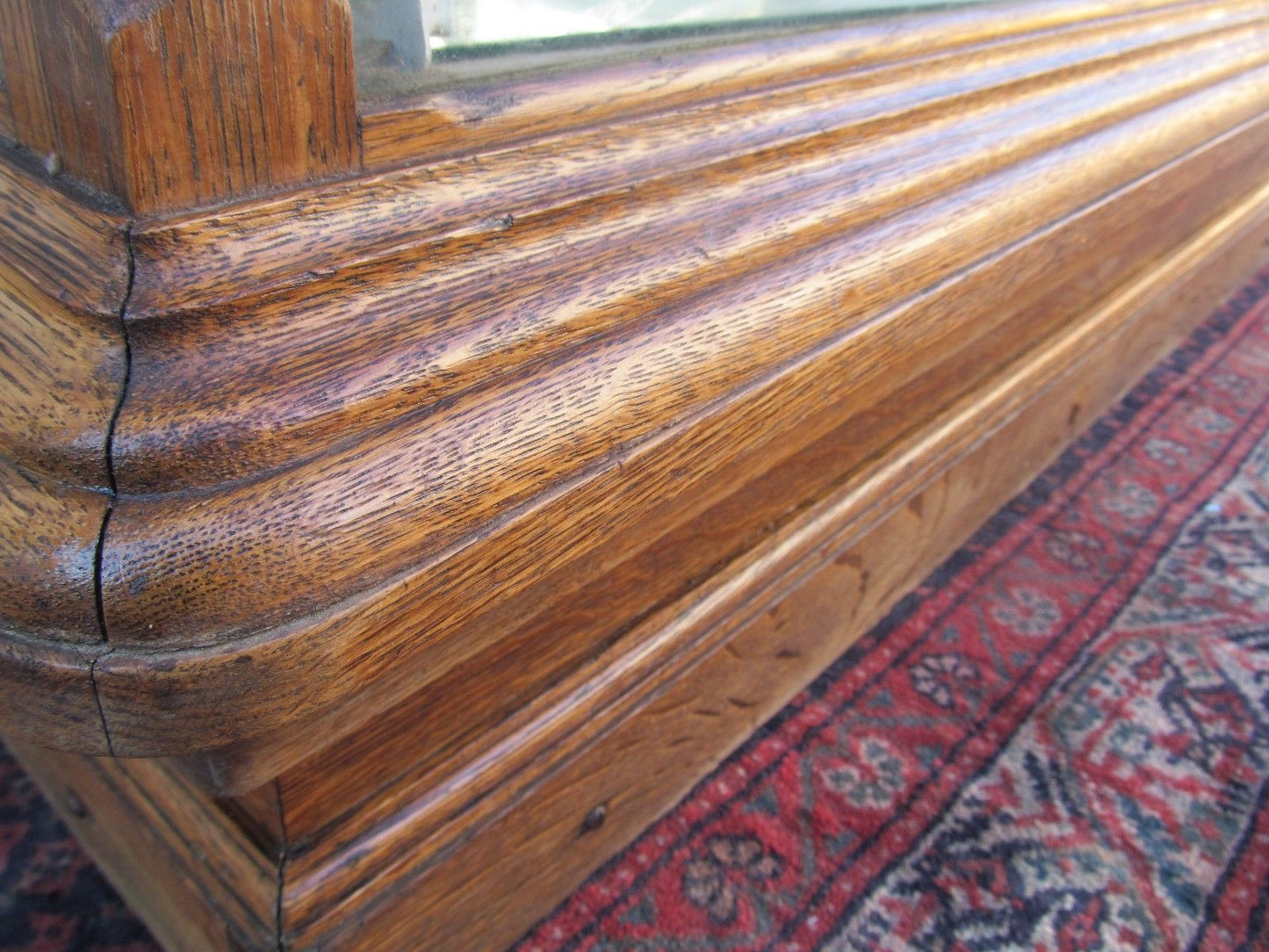 LARGE VICTORIAN QUARTERSAWN OAK DISPLAY CASE