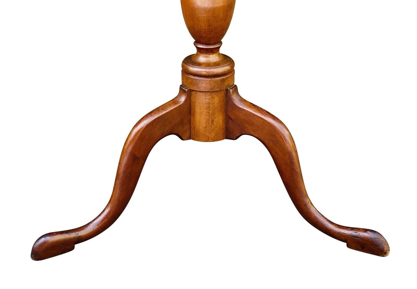 19th C Antique Queen Anne Connecticut Cherry Candle Stand / End Table