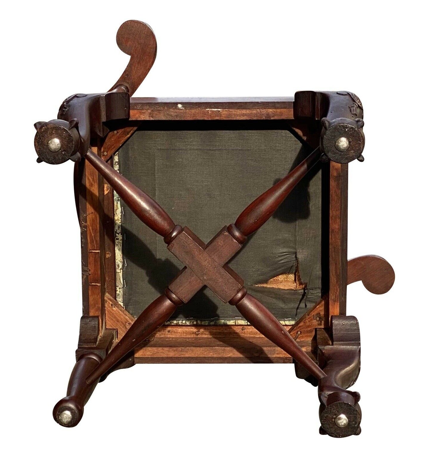 19th C Antique Chippendale Mahogany Roundabout / Corner Chair ~ Ball & Claw Feet