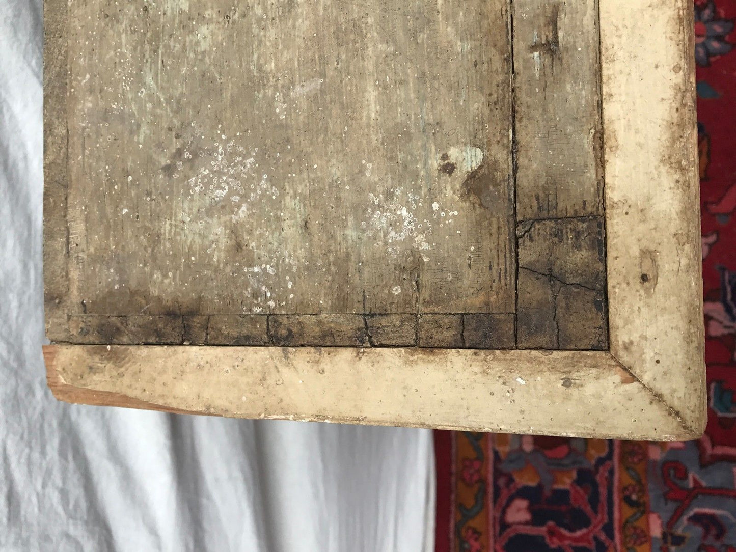 19TH CENTURY PRIMITIVE PINE WALL CABINET IN NICE OLD GREEN PAINT FINISH