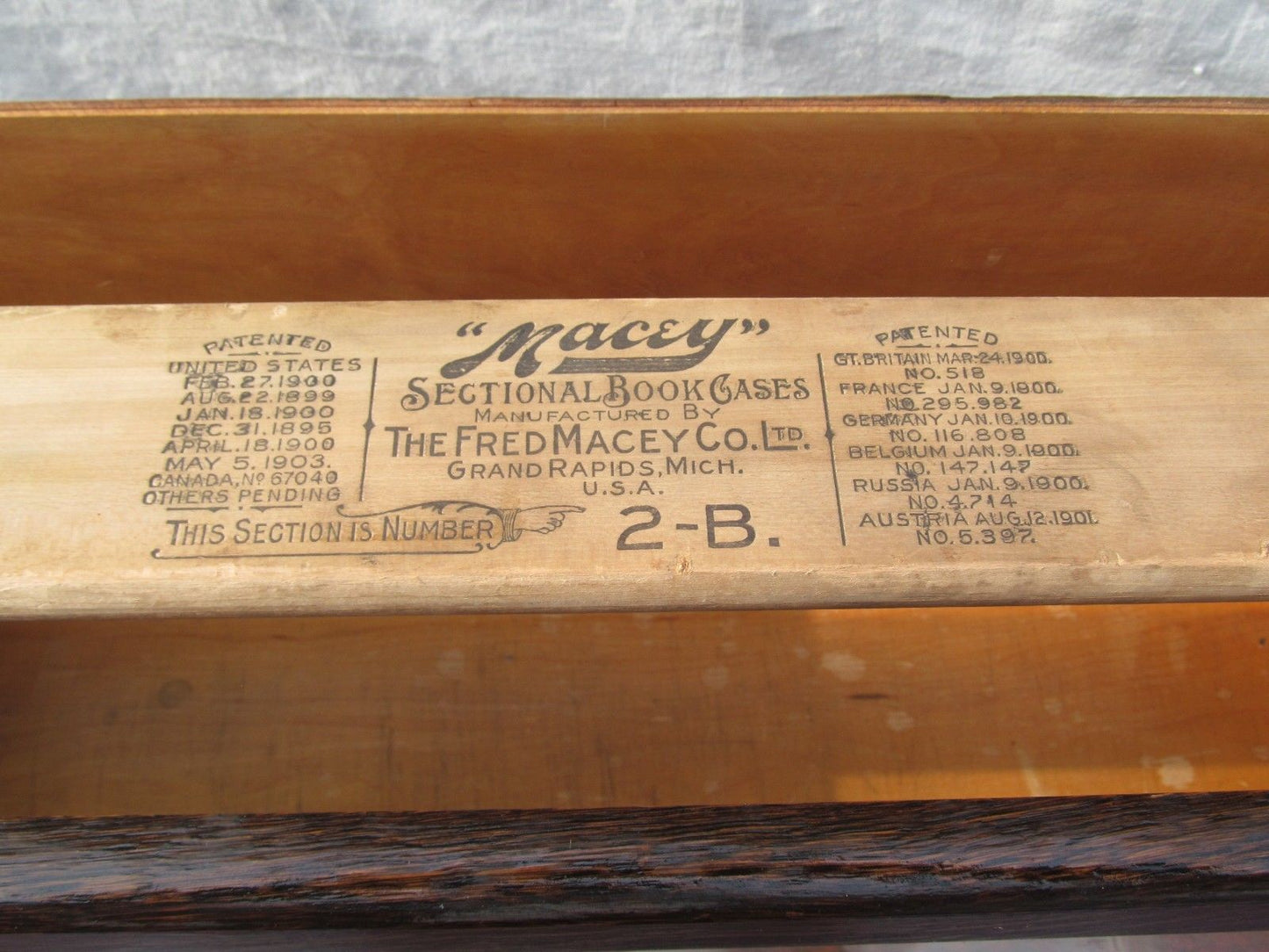 MACEY OAK BARRISTER BOOKCASE WITH EXTRA LARGE D 12 1/4" BASE