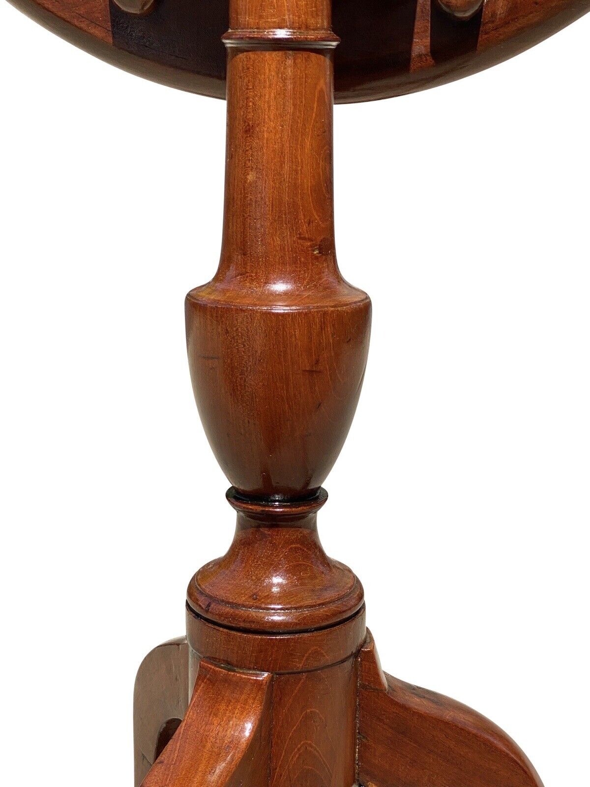 18th C Antique Queen Anne Mahogany Dish Top Kettle Stand - Tilt Top Tea Table