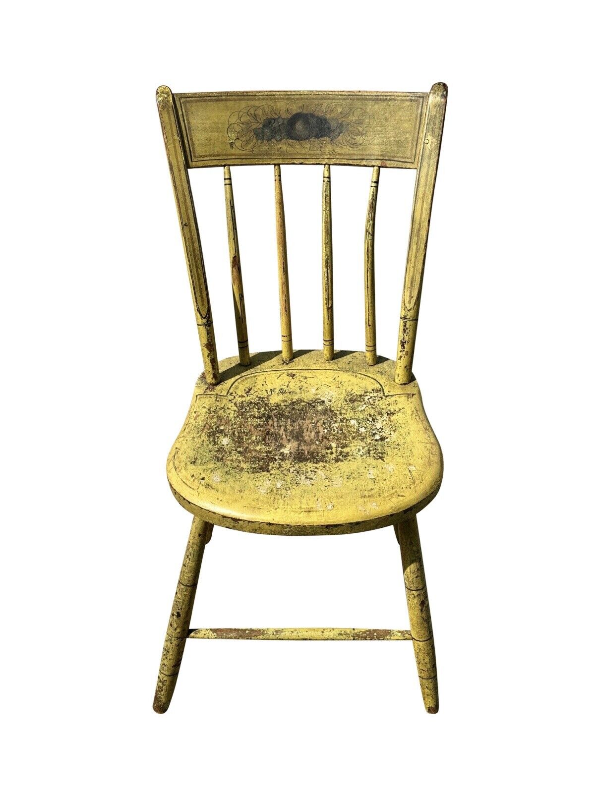 Pair of Antique Windsor Thumbback Birdcage Side Chairs in Original Paint Surface