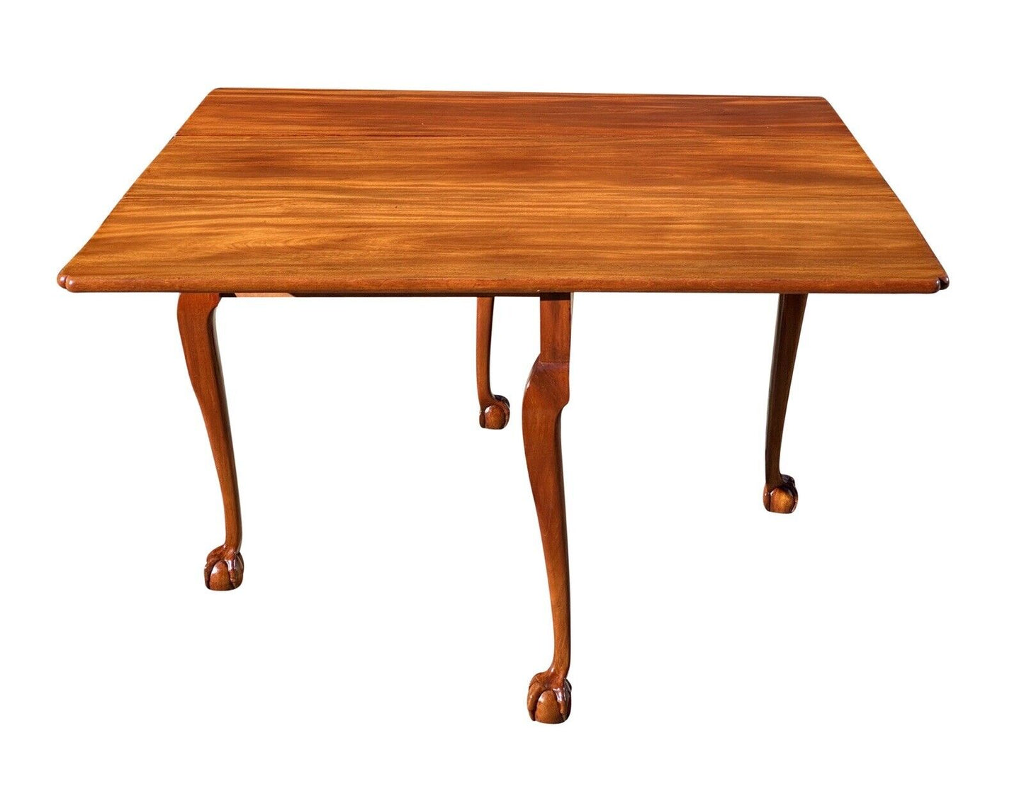 19th C Antique Centennial Chippendale Mahogany Drop Leaf Dining Table