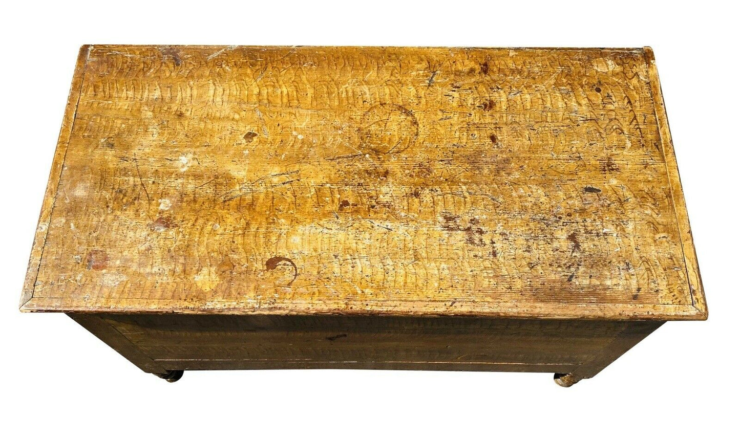 18TH C ANTIQUE FEDERAL PERIOD SNYDER COUNTY PENNSYLVANIA GRAIN PAINTED BOX