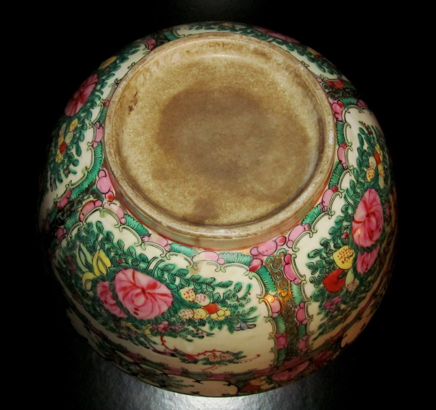 ELEGANT 19TH CENTURY ROSE MEDALLION 12" BOWL