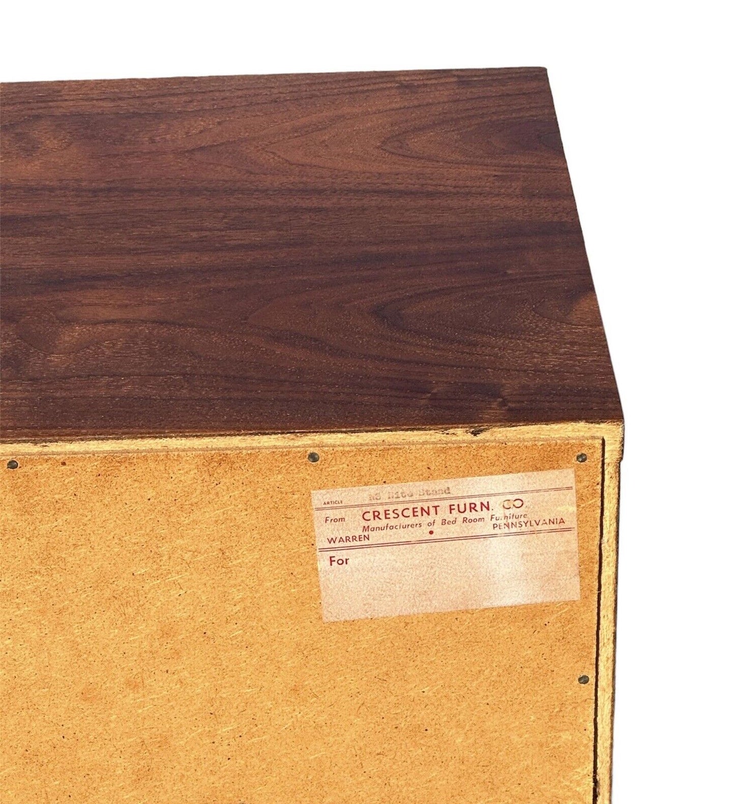 Pair of Mid-century Modern Walnut Two Drawer Nightstands by Crescent Furniture