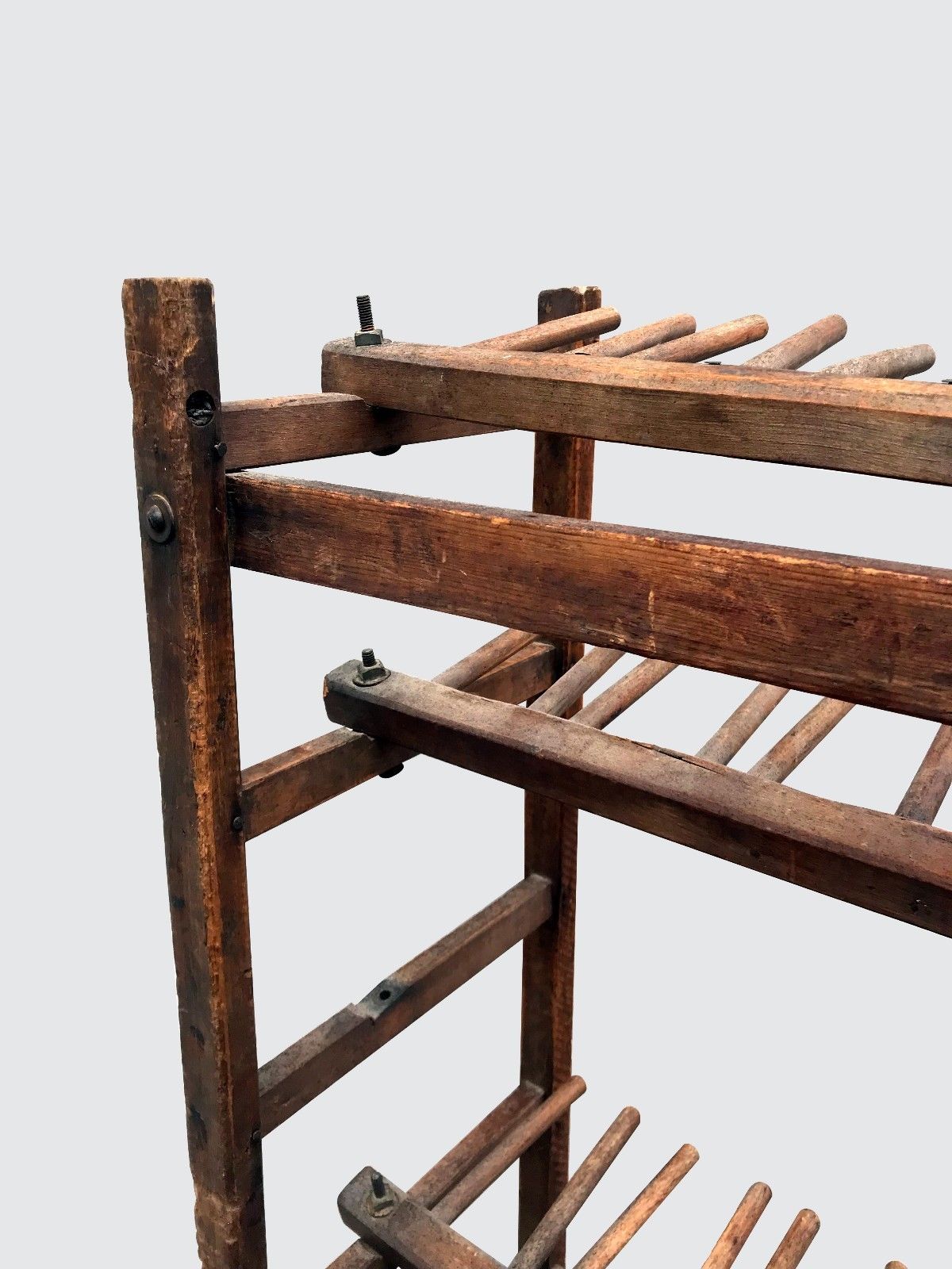 ANTIQUE INDUSTRIAL PRIMITIVE COBBLERS OAK SHOE OR WINE RACK