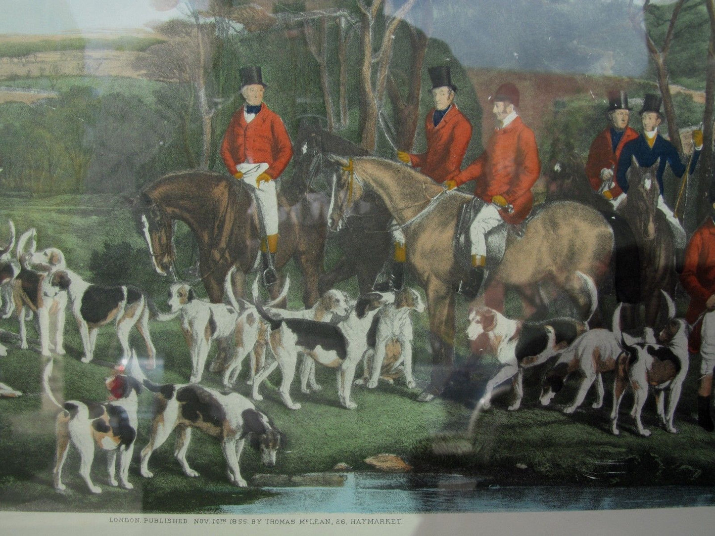 BRITISH FOX HUNT PRINT "SIR RICHARD SUTTON & THE QUORN HOUNDS"