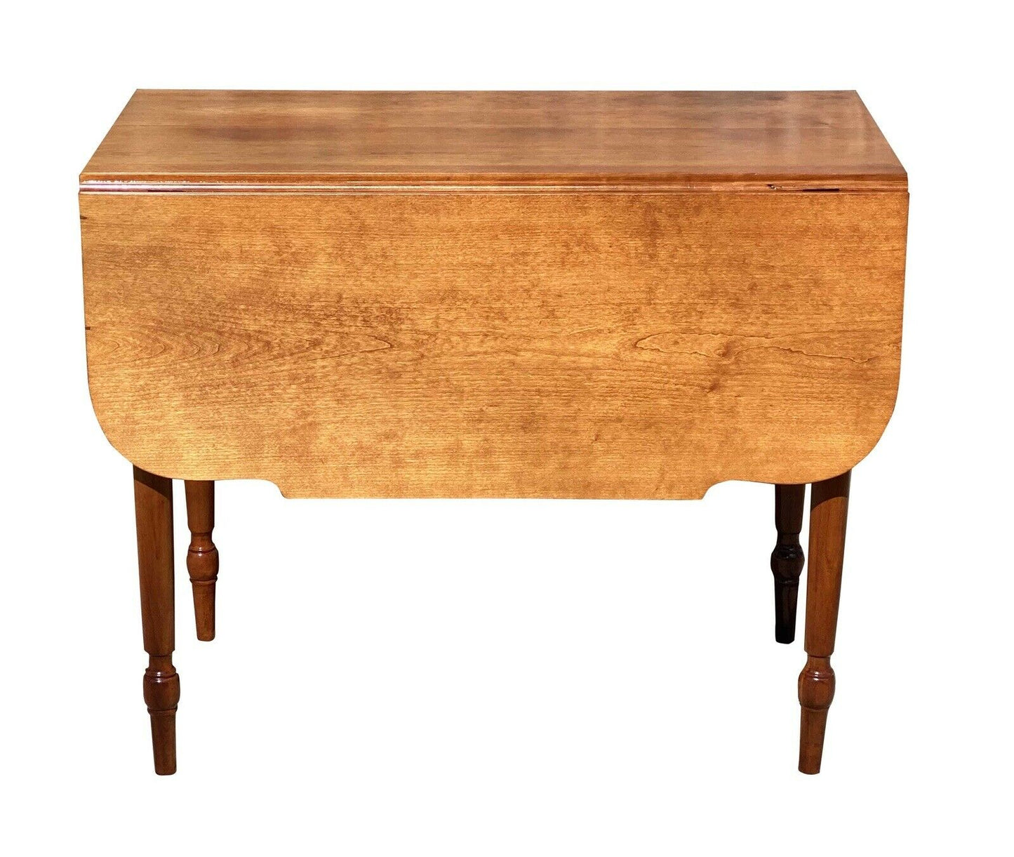 19th C Antique Country Sheraton Cherry Drop Leaf Dining Table