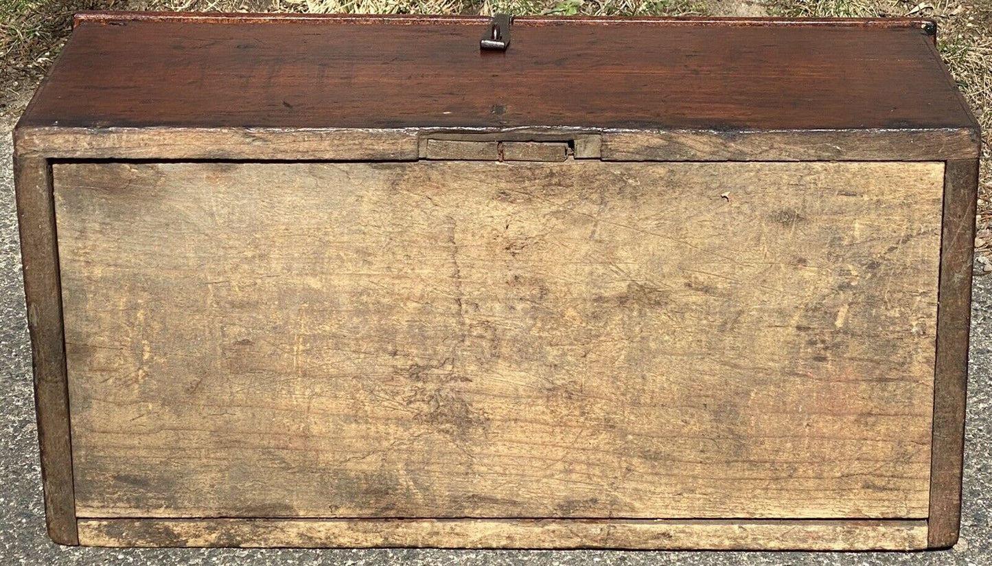 18th C Antique Queen Anne Pennsylvania Walnut Document Box / Chest