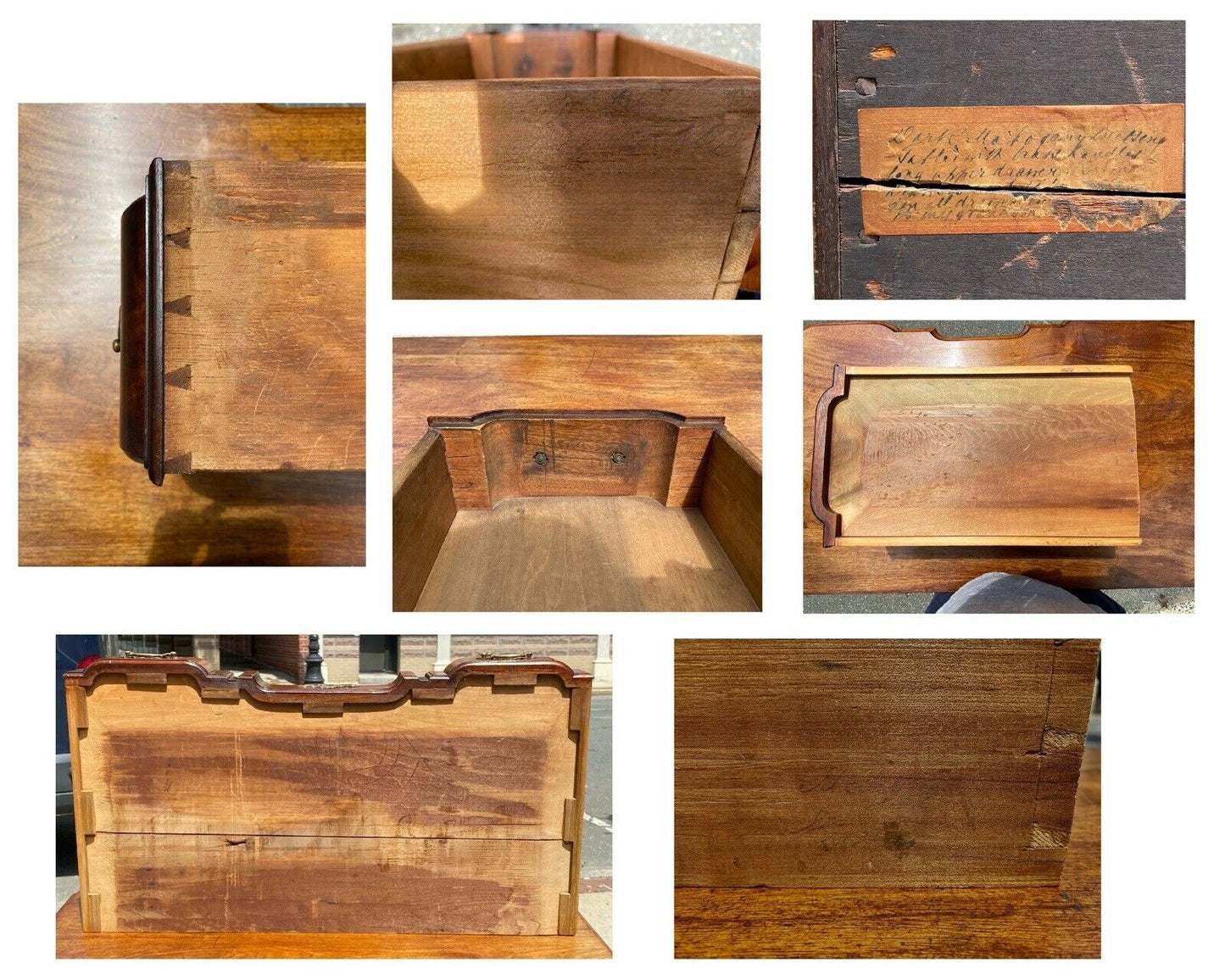 18th C Antique Chippendale Mahogany Shell Carved Knee Hole Desk / Dressing Table