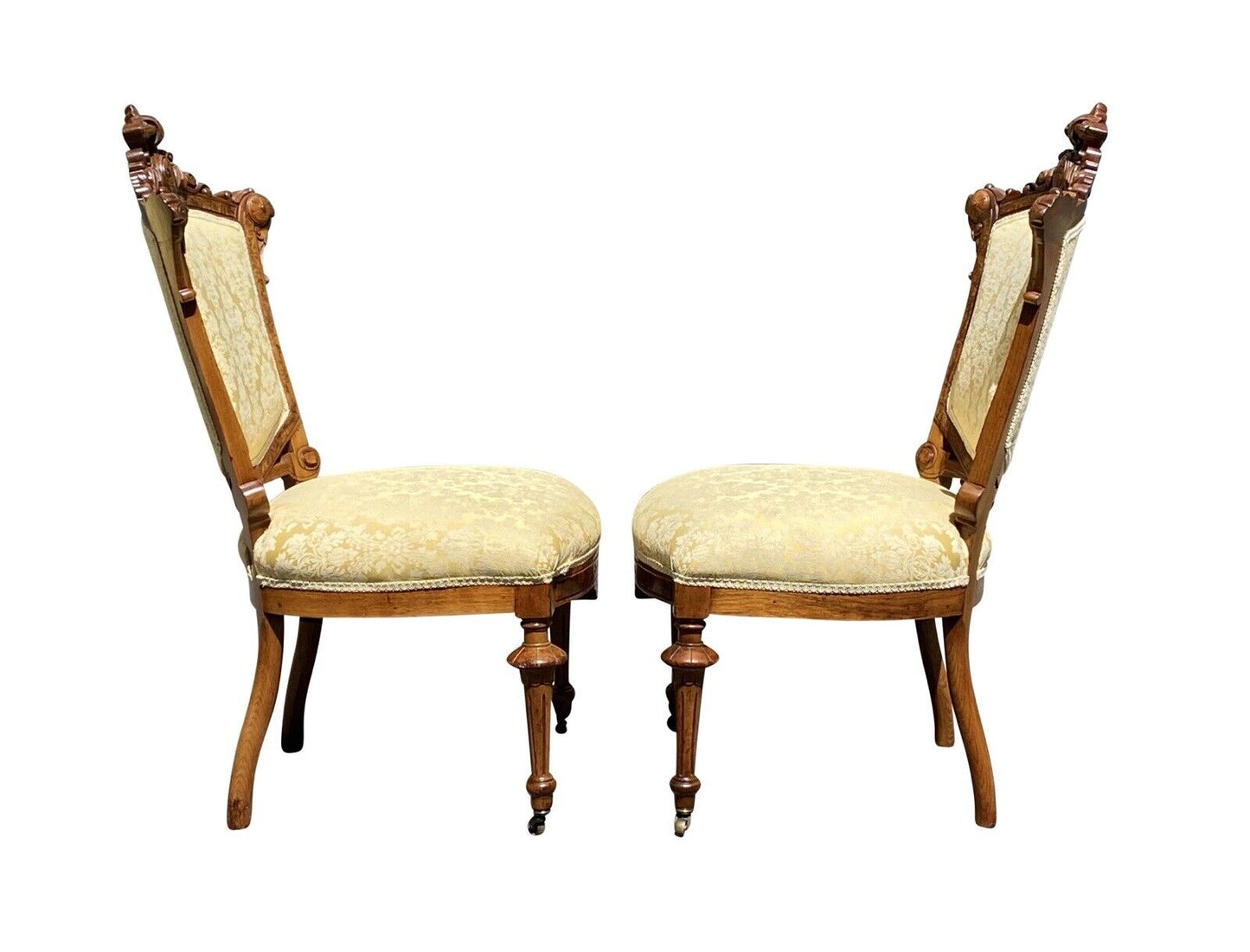 19th C Set of 4 Antique New York Victorian Renaissance Revival Parlor Chairs