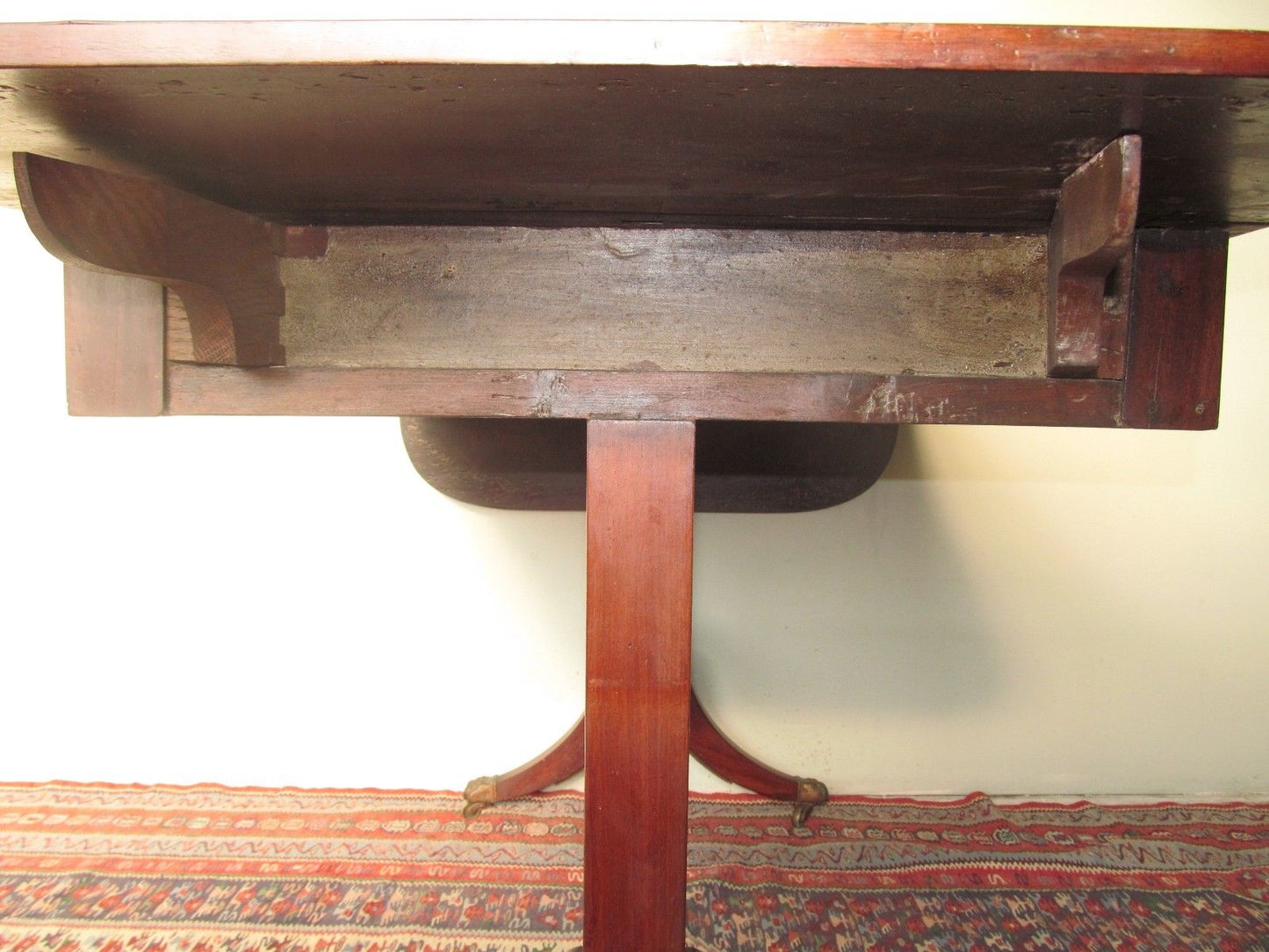 18thC REGENCY PERIOD MAHOGANY W/ ROSEWOOD & EBONY CROSS BANDED INLAID SOFA TABLE