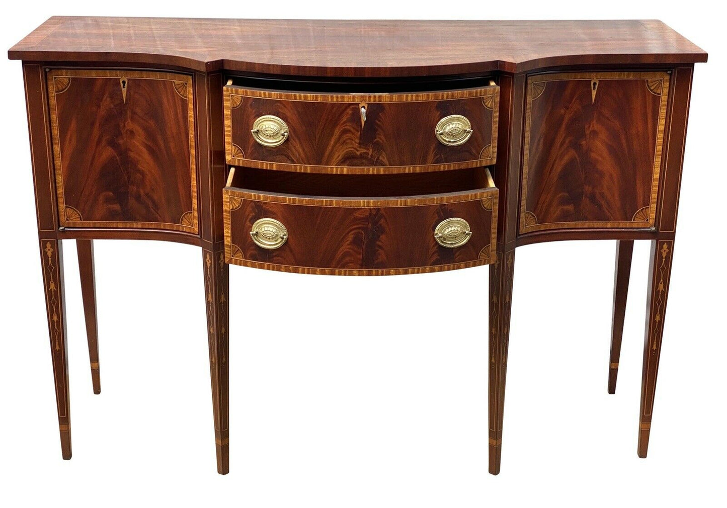20TH C FEDERAL ANTIQUE STYLE MAHOGANY SIDEBOARD / SERVER BY COUNCILL CRAFTSMEN