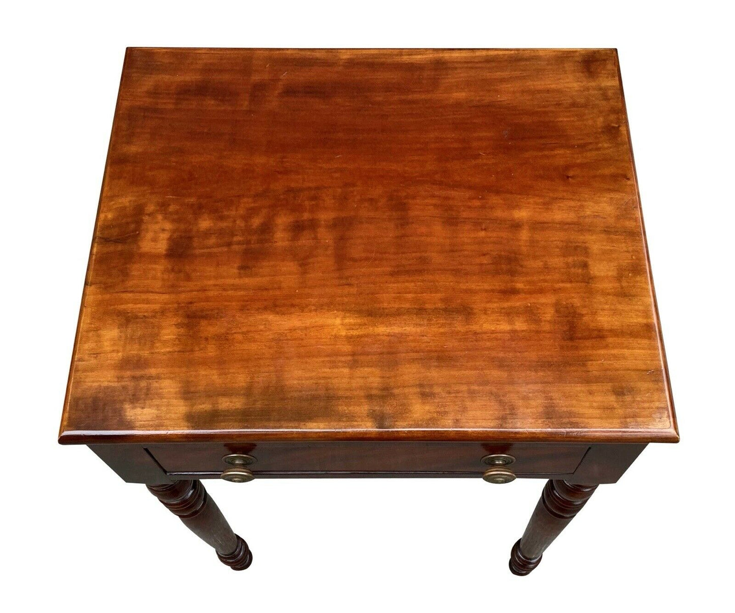 19th C Antique Cherry Sheraton Work Table / Nightstand ~ Isaac Wright Hartford