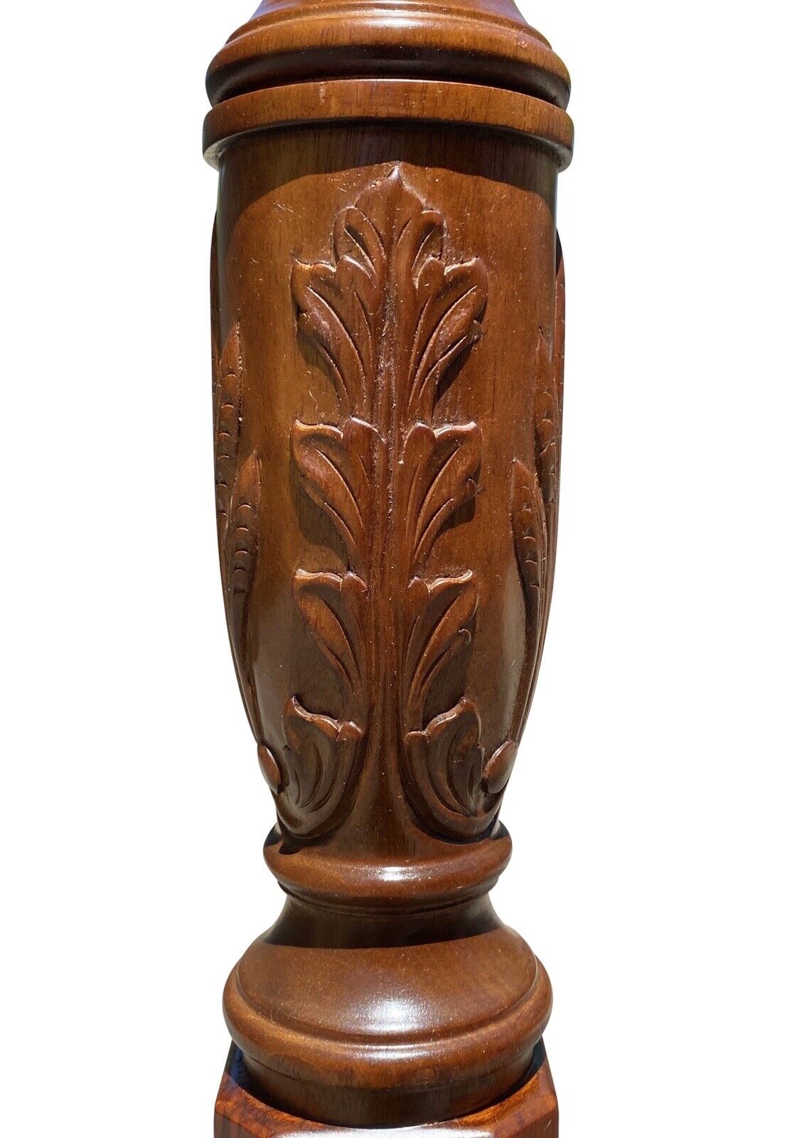 20th C Chippendale Antique Style Mahogany Queen Size Rice Carved Tester Bed