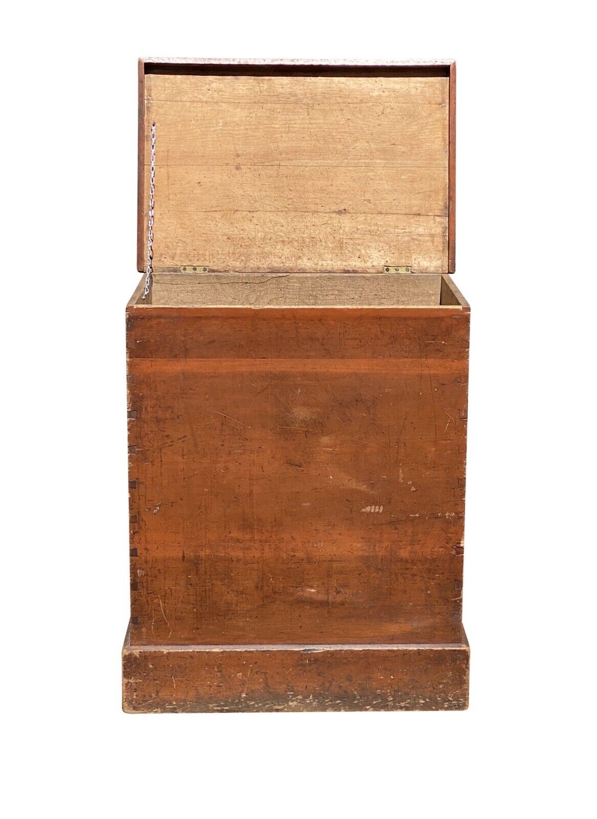 19th C Antique Country Primitive Pine Grain Bin / Lift Top Chest