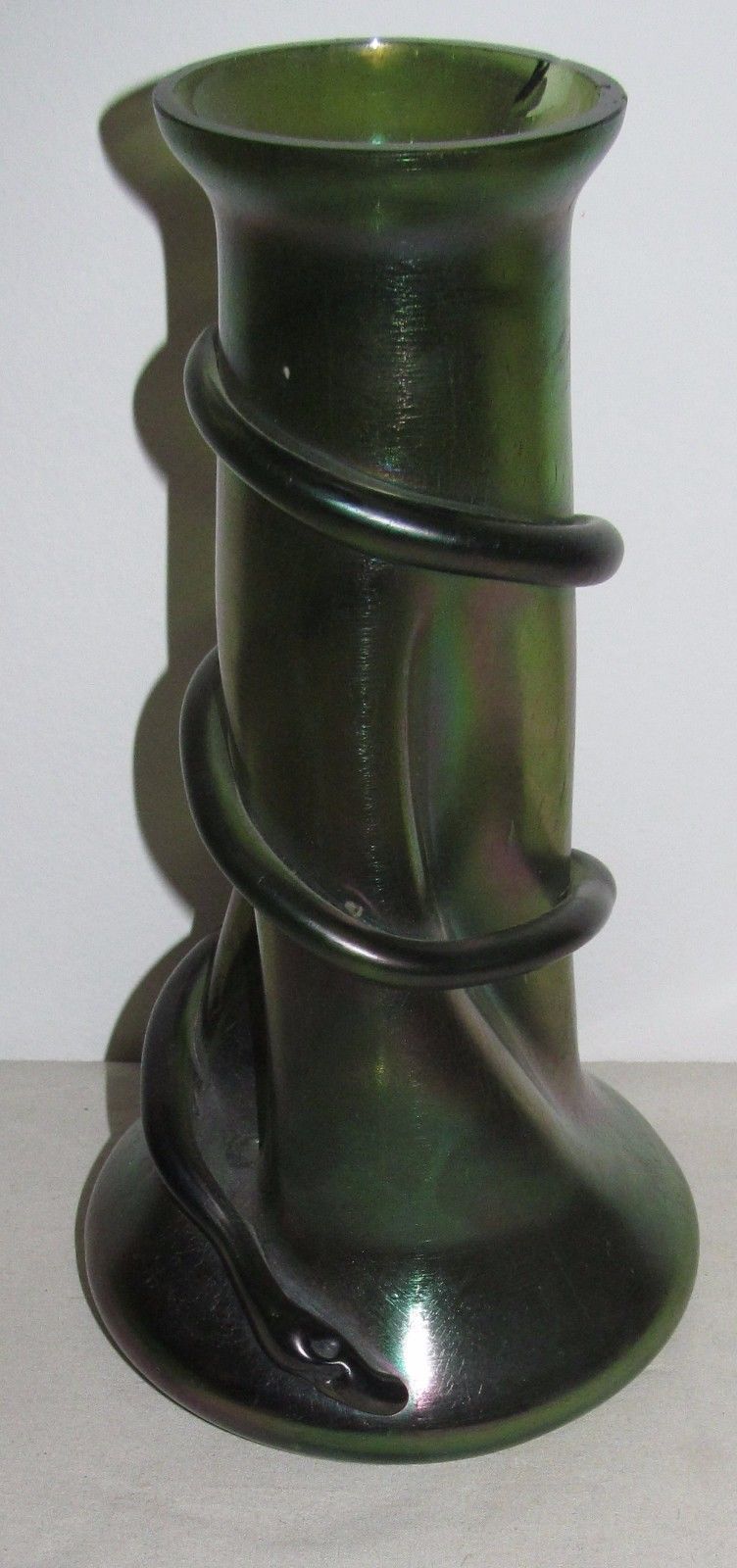 LOETZ 10 1/2" THREAD APPLIED VASE
