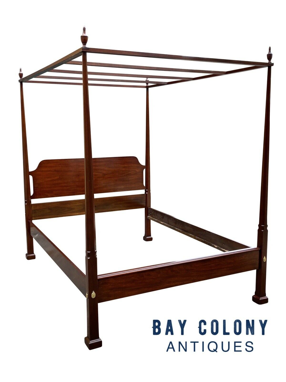 20TH C HENKEL HARRIS QUEEN SIZE MAHOGANY FOUR POST TESTER / CANOPY BED