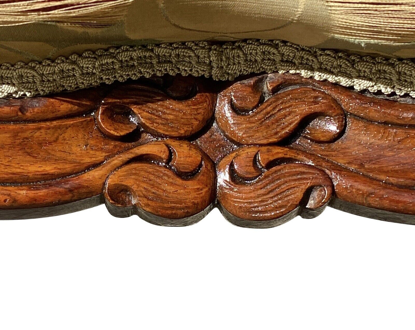 19th C Antique Rococo Carved Rosewood Parlor Chair