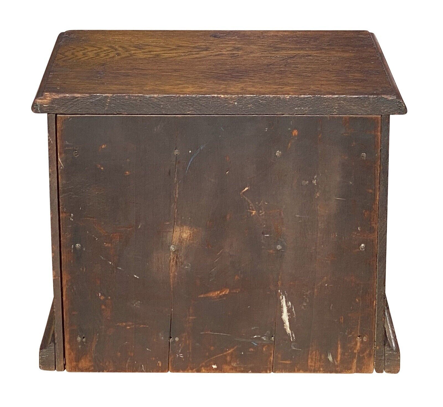 20th C Antique Industrial Oak 2 Drawer Desktop Brown & Besly Letter File Cabinet