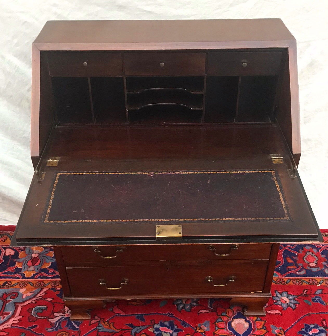 ANTIQUE CHINESE CHIPPENDALE STYLED MAHOGANY DESK IN DESIRABLE SIZE