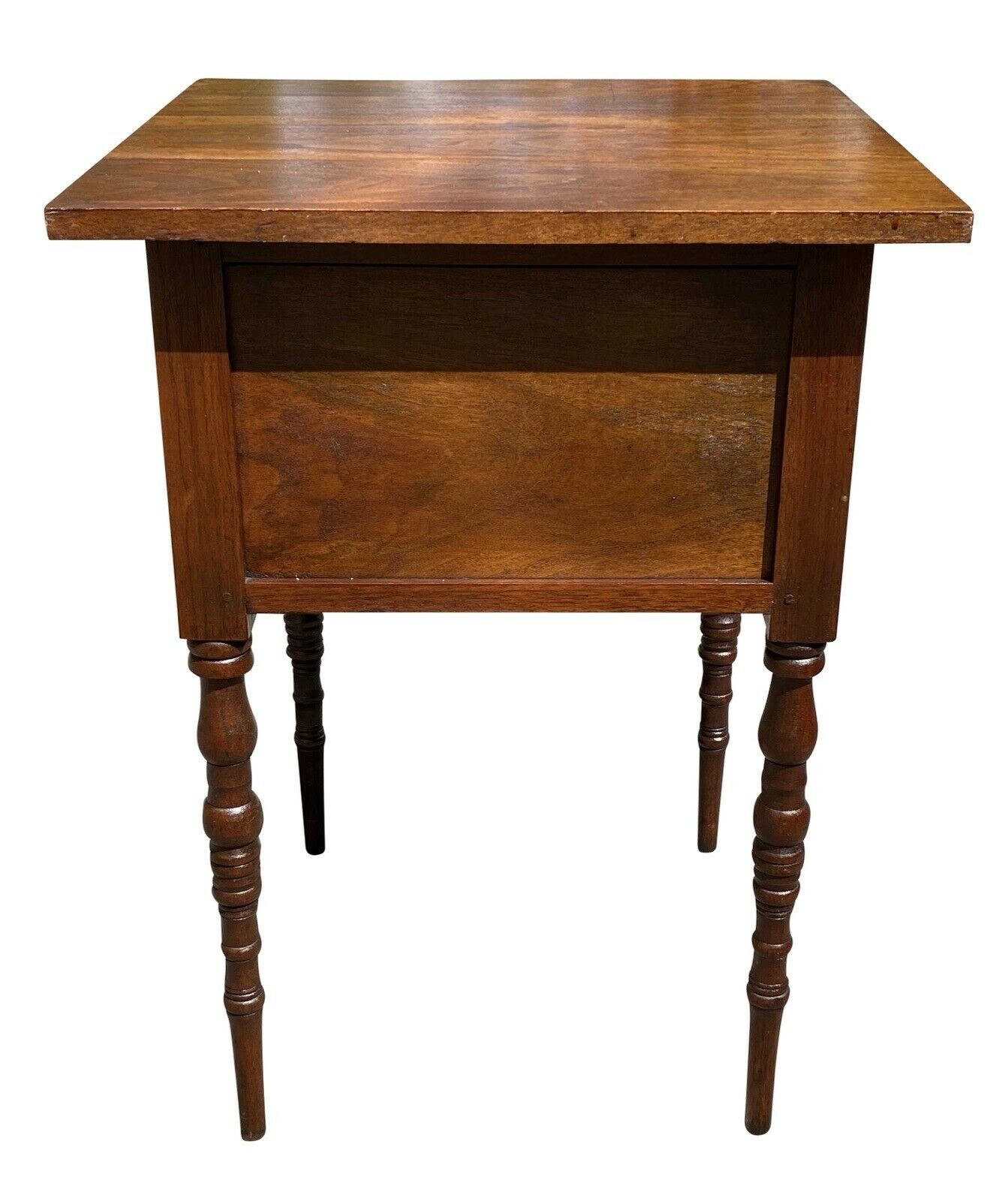 19TH C ANTIQUE FEDERAL PERIOD VIRGINIA WALNUT 2 DRAWER WORK TABLE / NIGHTSTAND